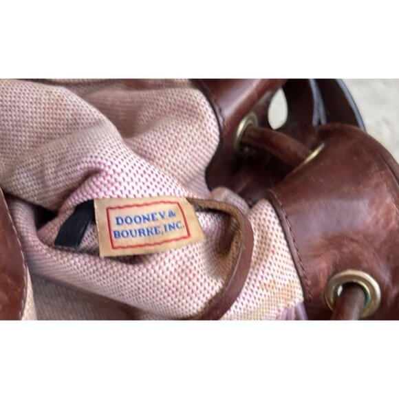 Vintage Dooney & Bourke Dark Brown Leather Drawstring Shoulder Bag Purse - Picture 14 of 16